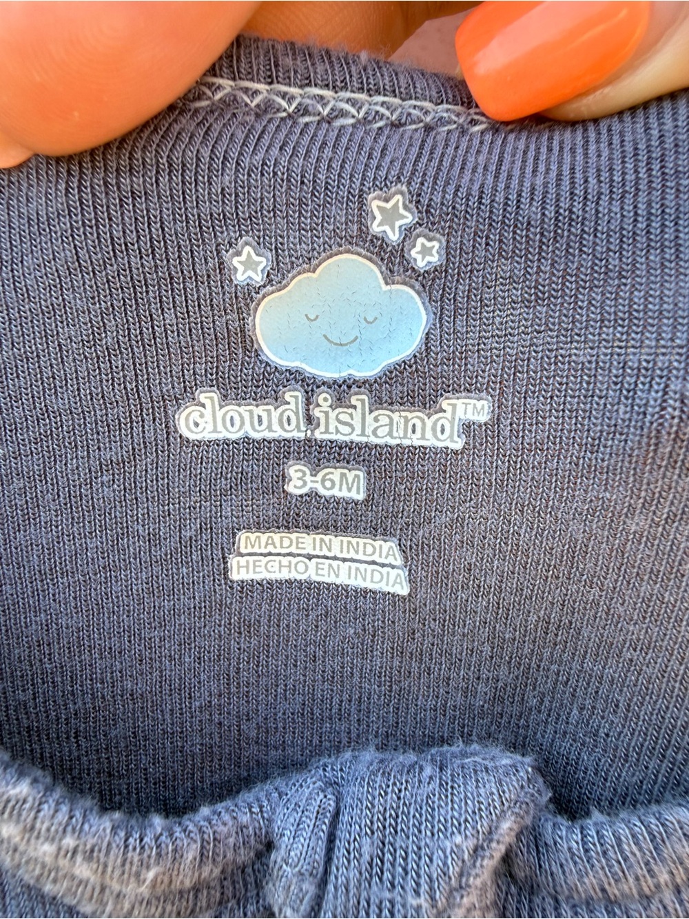 cloud island Soft Cotton Footie One-Piece - Light Blue & Navy - Picture 7 of 7
